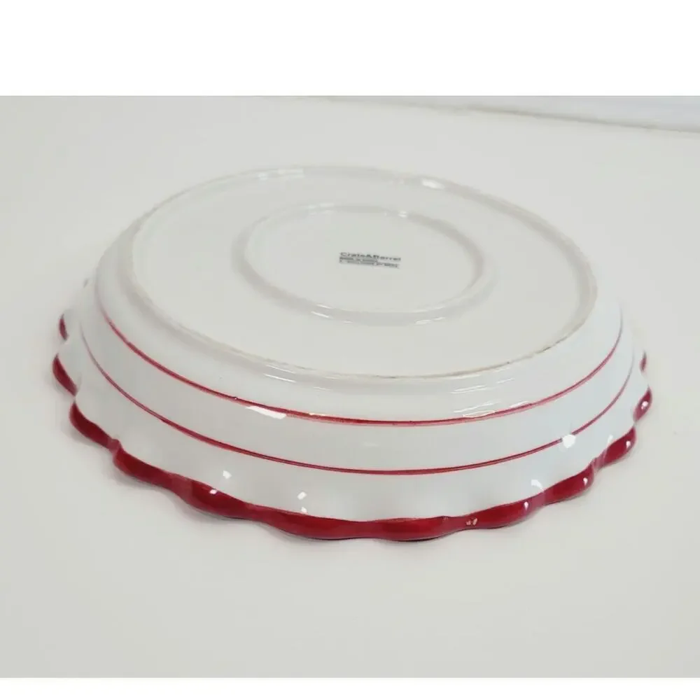 Crate & Barrel Cherry Pie Dish Exclusive Design by Mesa Ruffled 10